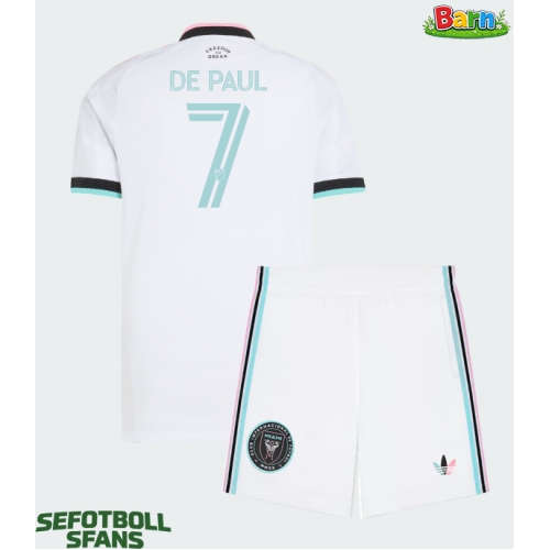 Inter Miami Rodrigo De Paul #7 Tredjeställ Barn 2026-27 Kortärmad (+ Korta byxor)